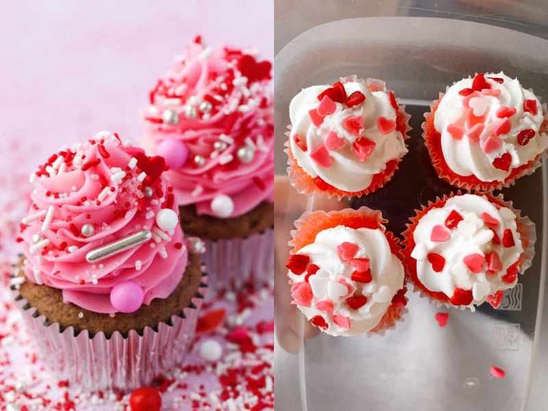 Valentine’s Sprinkle Explosion Cupcakes for Valentine's Day cupcakes ideas