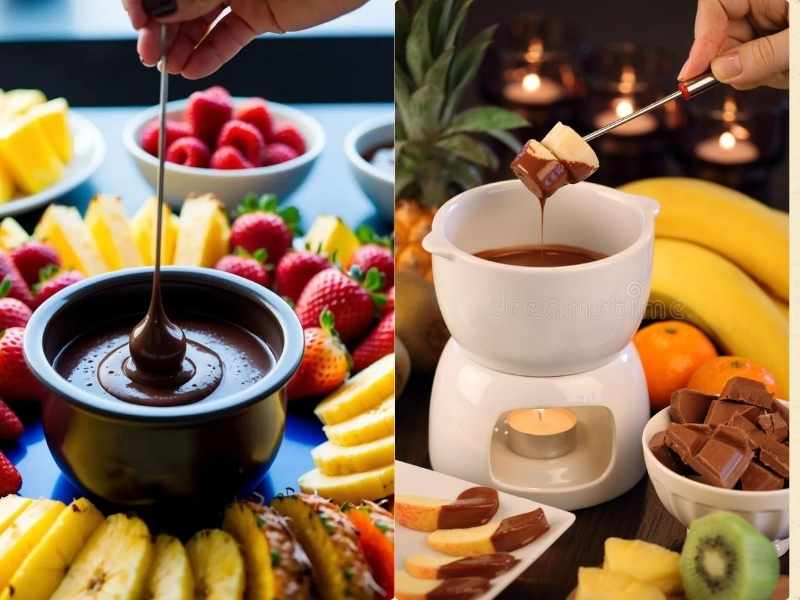 Chocolate Fondue Station as Valentine's party food