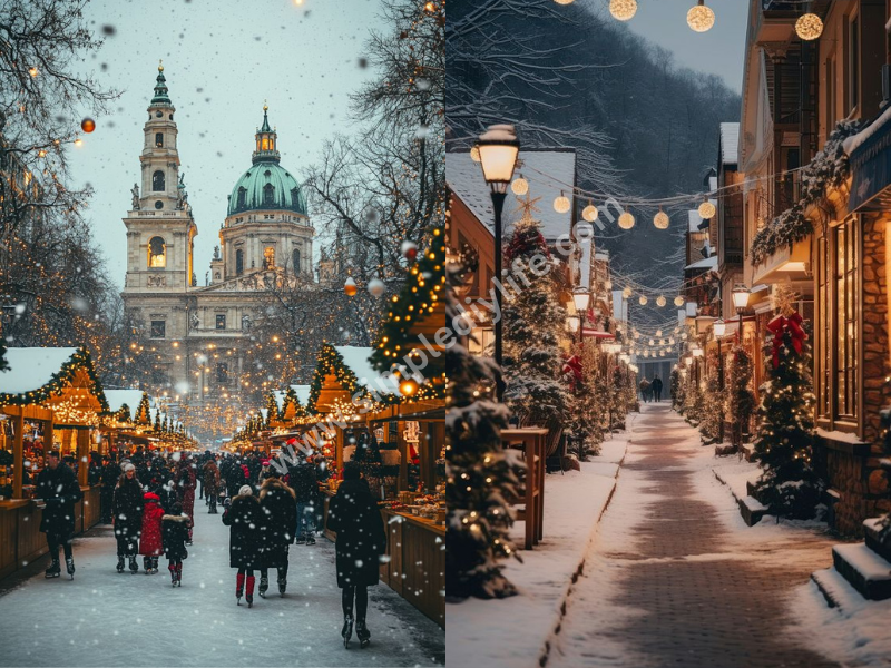 Christmas Market Vibes for aesthetic Christmas wallpaper