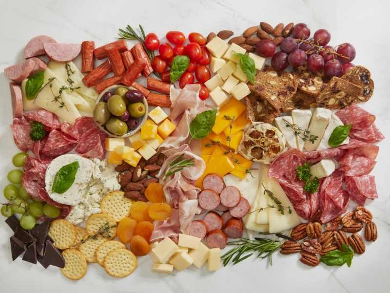 Classic Meat & Cheese Board in new year's Eve charcuterie board ideas