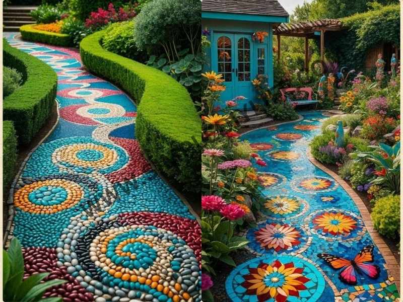 Colorful Pathways in ways to incorporate color scheme into your outdoor decor.