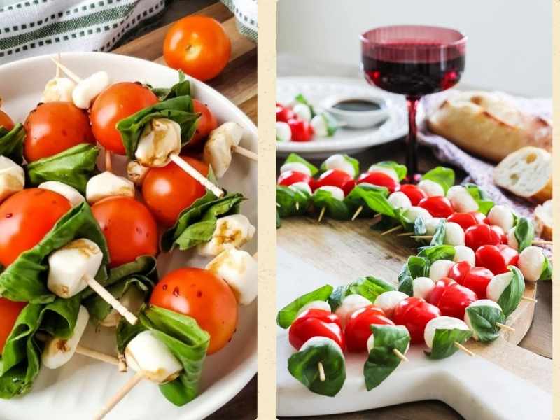 Cupid’s Arrow Caprese Skewers