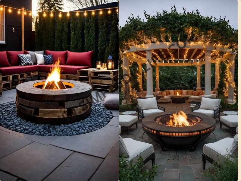 Fire Pit Area in ways to incorporate color scheme into your outdoor decor.