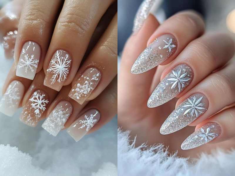 Glittery Snow Tips