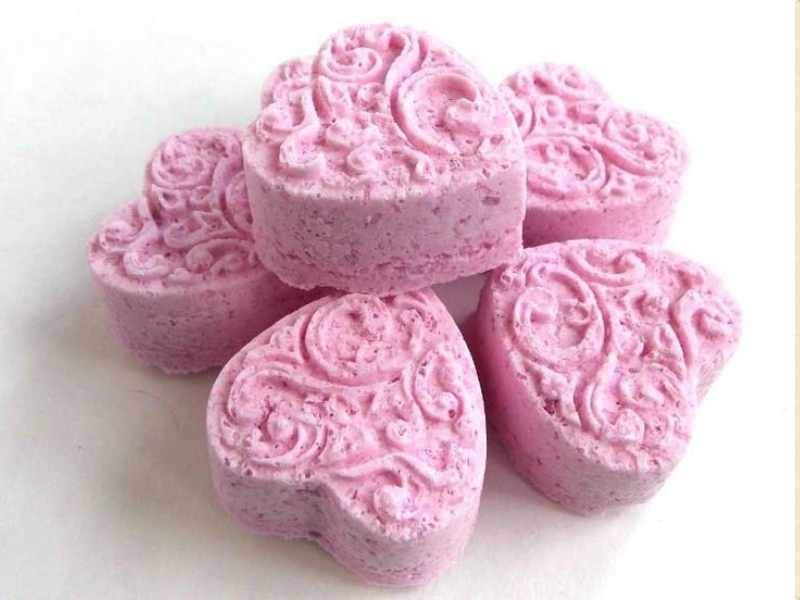 Heart-Shaped Bath Bombs