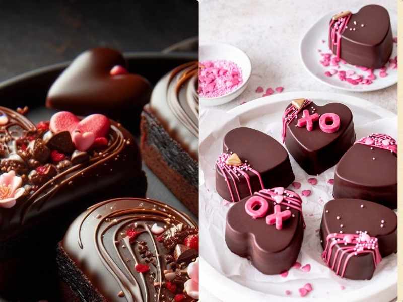 Heart-Shaped Brownies as Valentine's party food