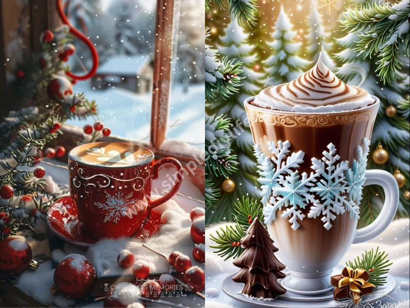 Holiday Coffee Cup for aesthetic Christmas wallpaper