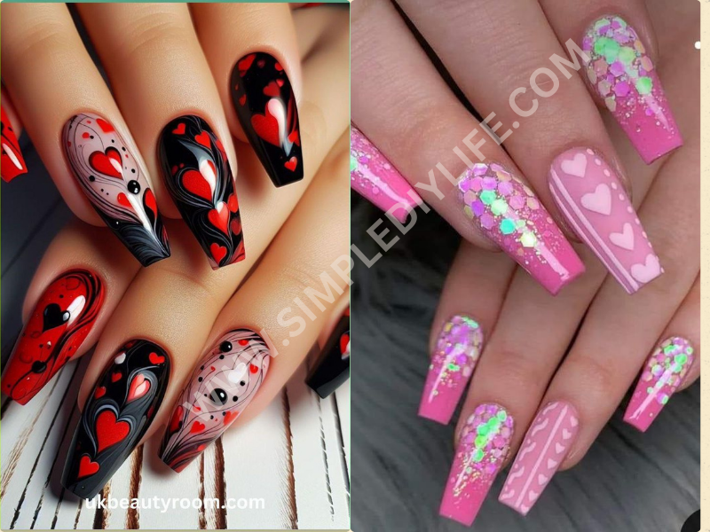 Holographic Nails for Valentine's nails designs