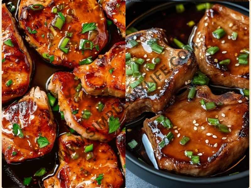 Honey Garlic Glazed Pork Chops as Valentine's day dinner recipes