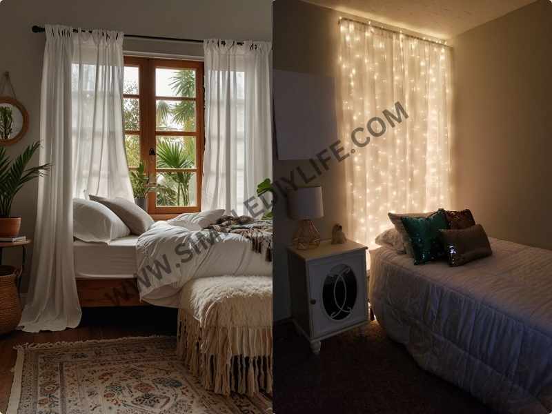 Light Curtains in tiny room ideas