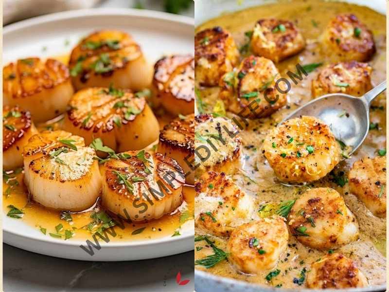 Pan-Seared Scallops with Lemon Caper Sauce as Valentine's day dinner recipes