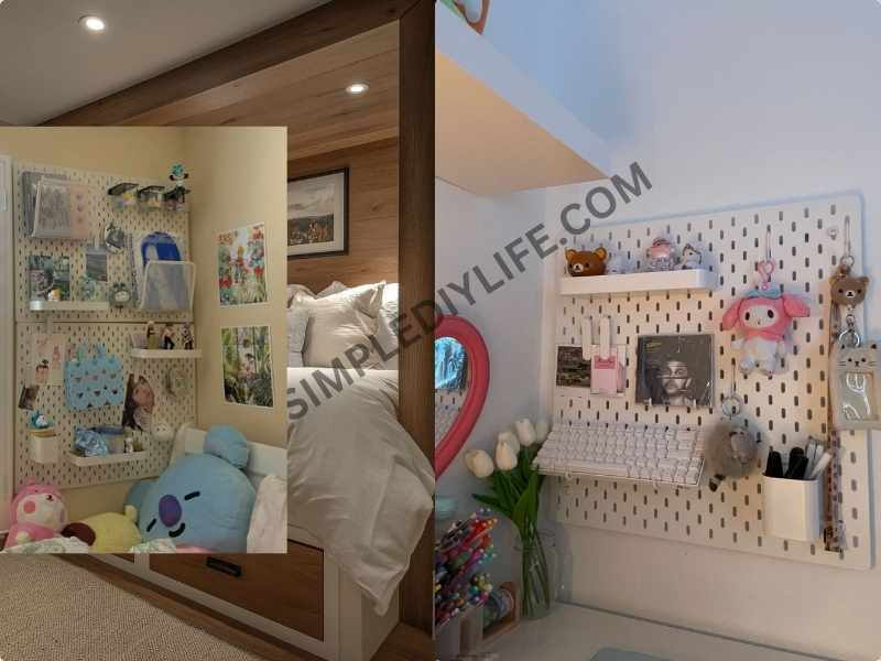 Pegboard Walls in tiny room ideas