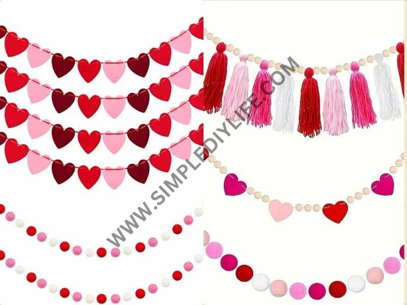 Pom-Pom Heart Garland