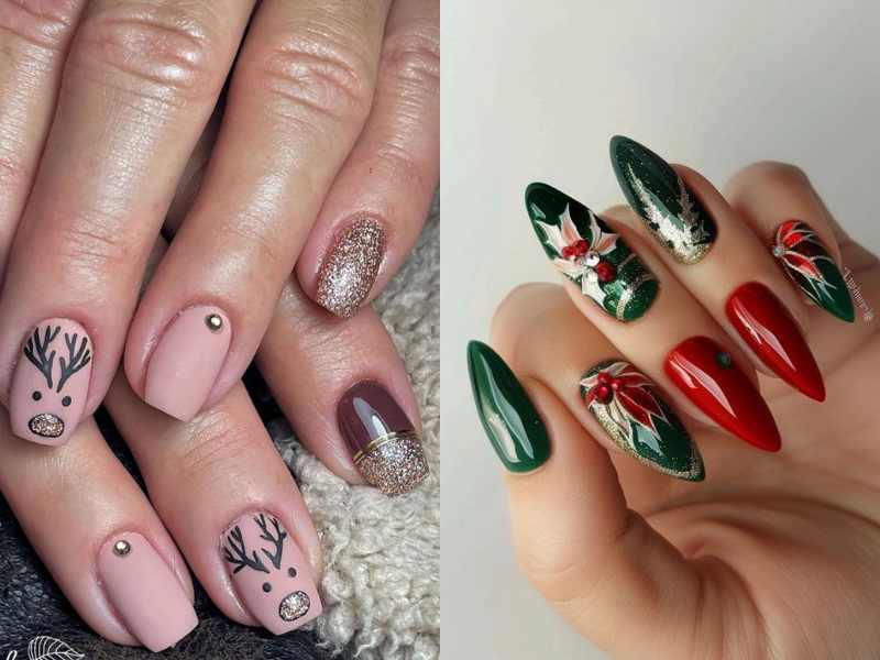 Reindeer Accent Nail