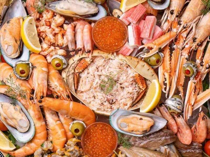 Seafood Lover’s Board in new year's Eve charcuterie board ideas