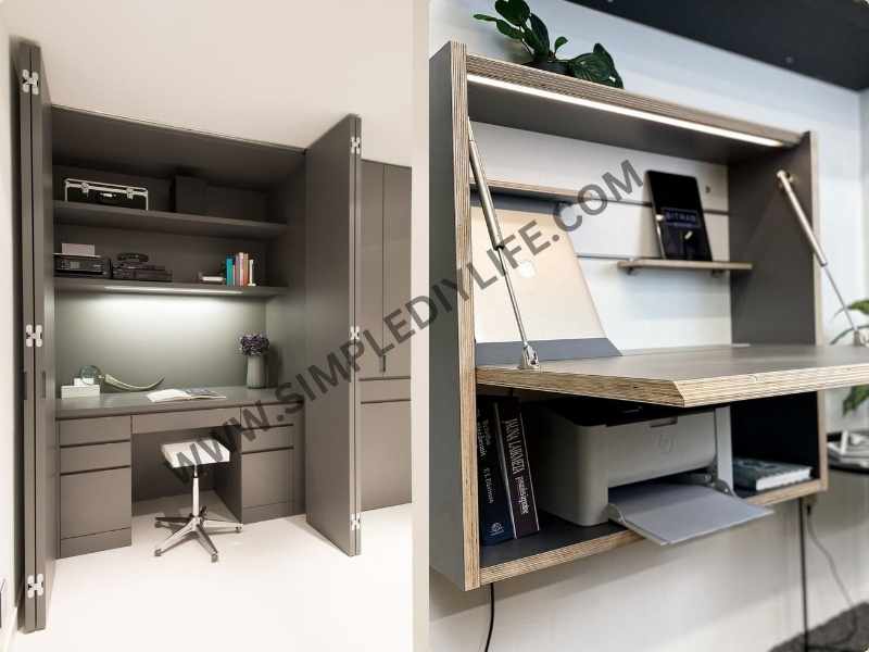 Sliding or Hidden Desks in tiny room ideas