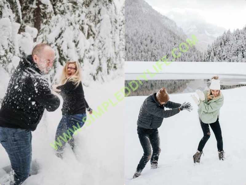 Snowball Fight in winter activities for couples