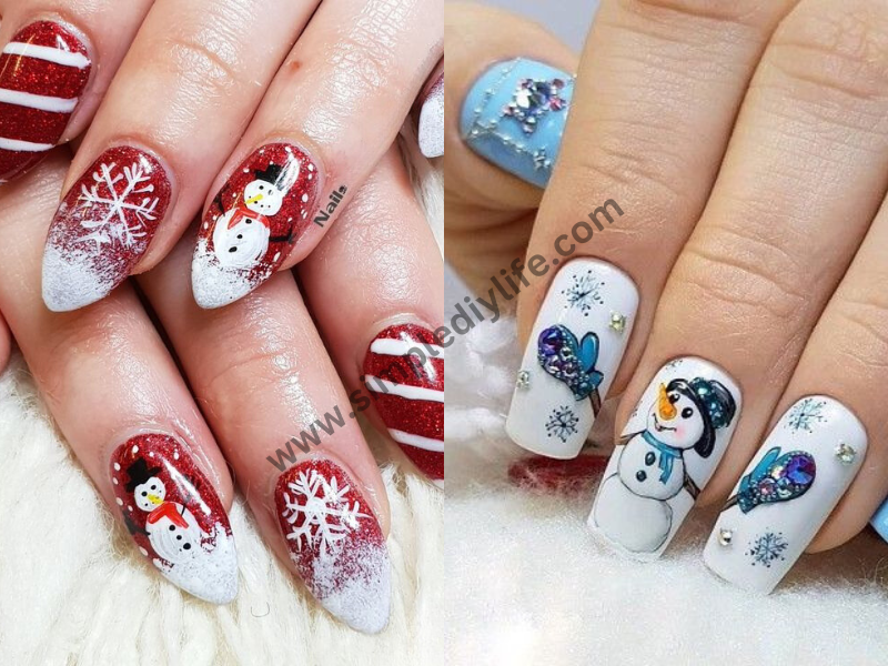 Snowman Nail Art for Christmas nails designs