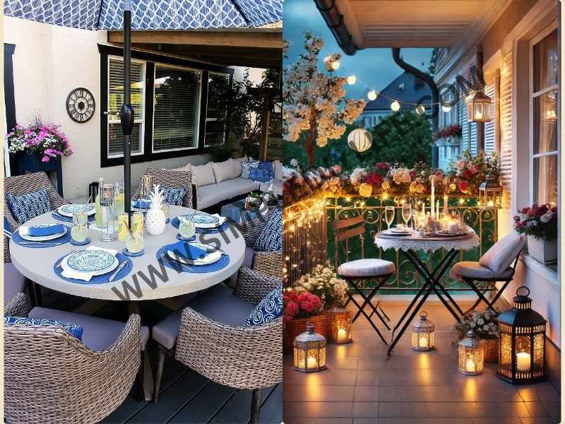 Table Settings in ways to incorporate color scheme into your outdoor decor.