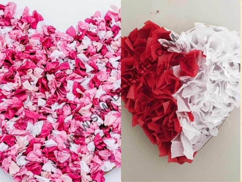 Tissue Paper Heart Art