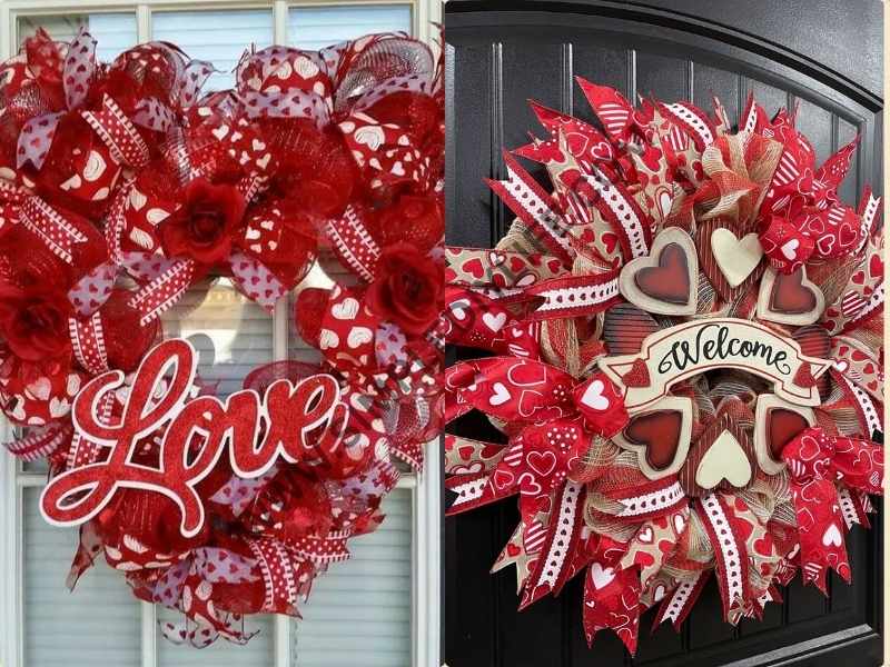 Valentine’s Wreath in easy Valentine's day crafts