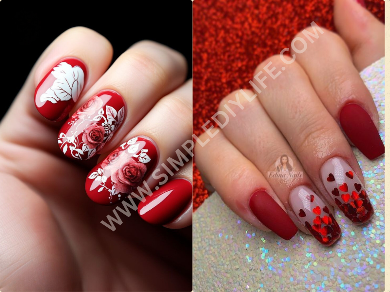 Velvet Love for Valentine's nails designs