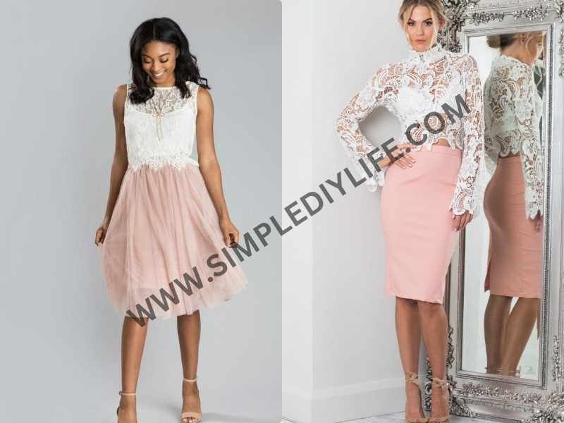 A-Line Skirt and Lace Top as Easter outfits for women