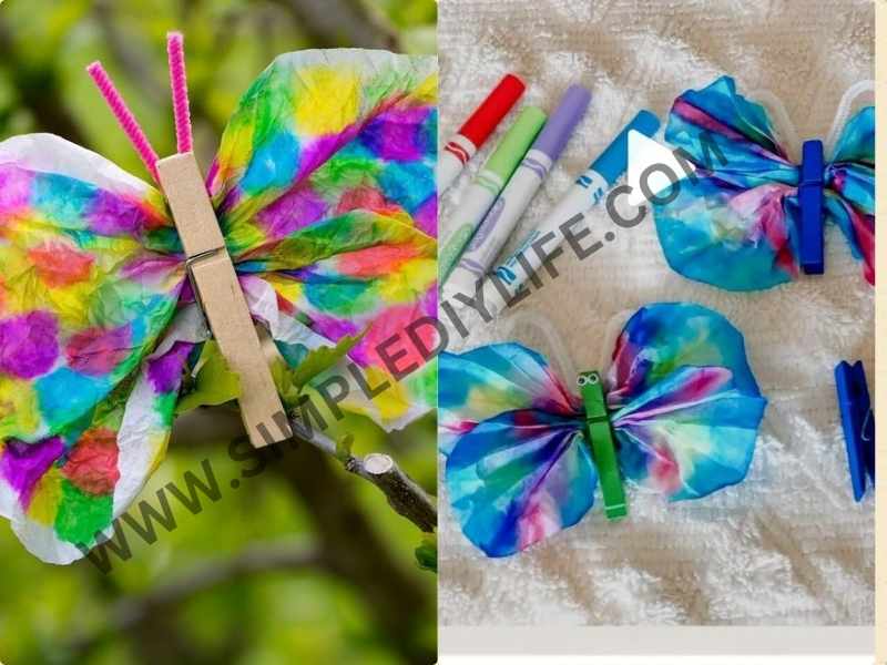 Coffee Filter Butterflies in Easter crafts preschool