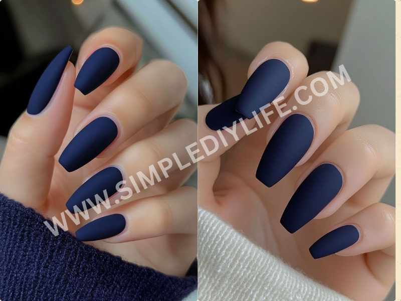 Deep Navy in beautiful winter nails color