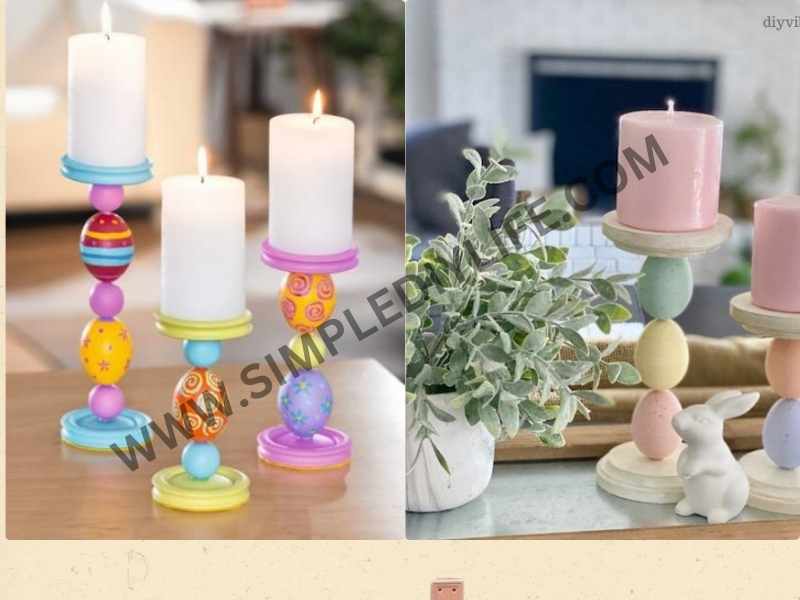 Easter Egg Candle Holders as Easter home decor