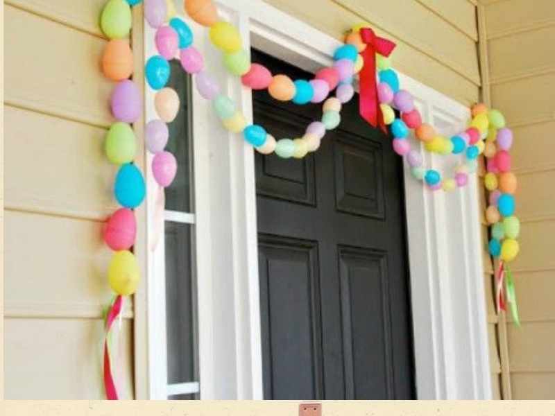 Egg Garland as Easter home decor