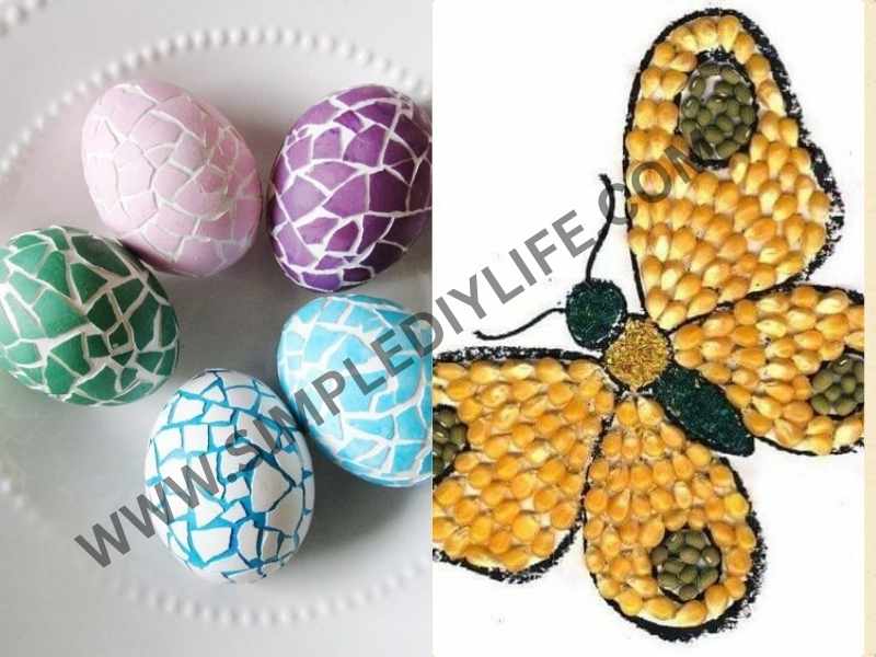 Eggshell Mosaics in Easter crafts preschool