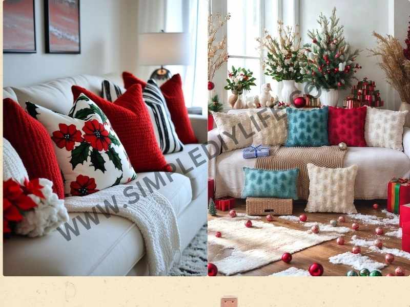 Festive Throw Pillows as Easter home decor