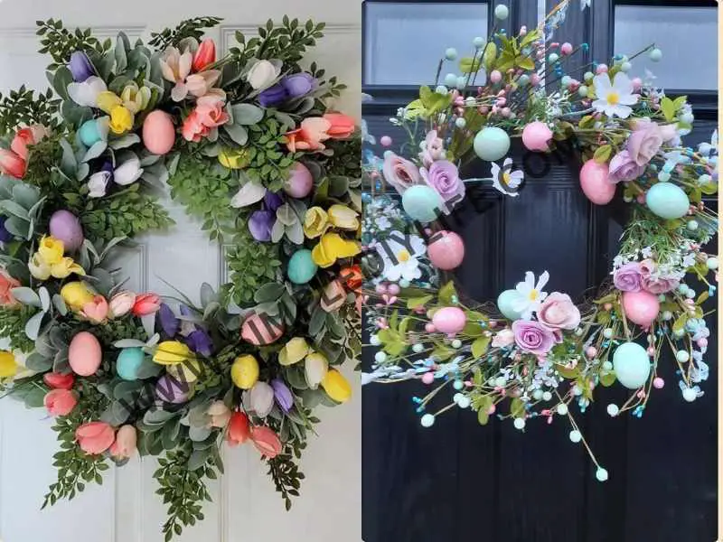 Floral Easter Egg Wreath