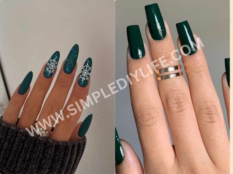 Forest Green in beautiful winter nails color