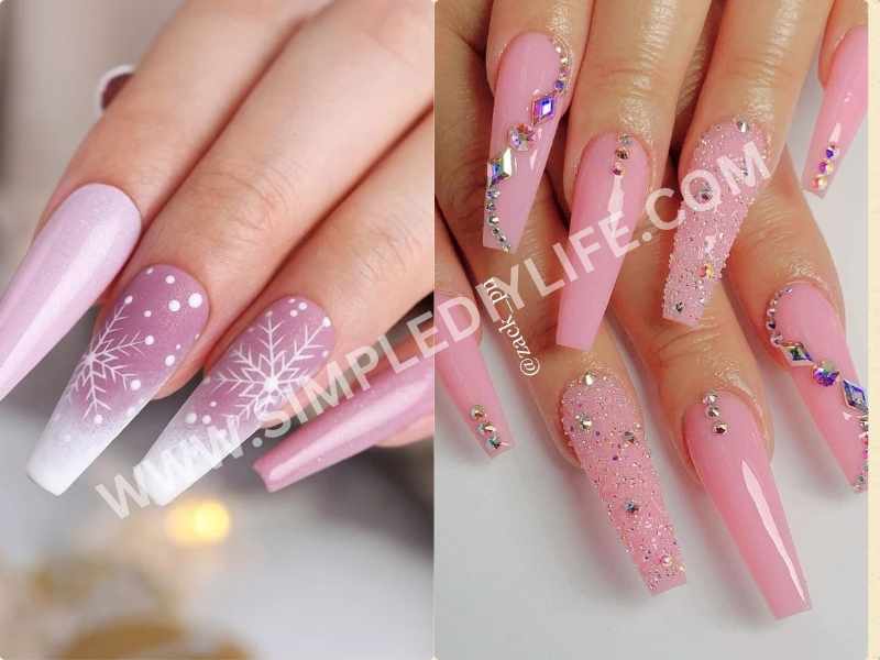 Frosted Pink in beautiful winter nails color