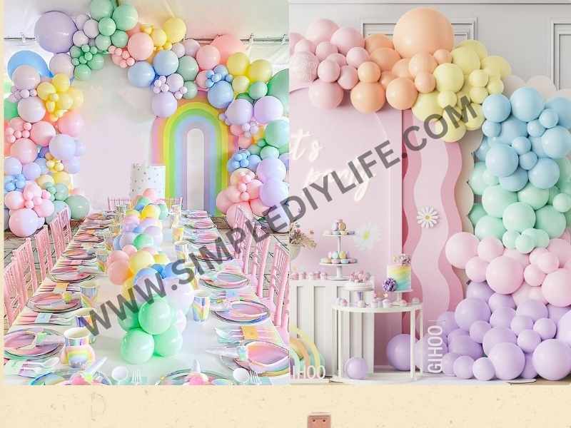 Pastel Balloon Decor as Easter home decor