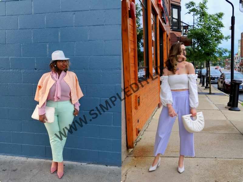 Pastel Culottes and Blouse as Easter outfits for women