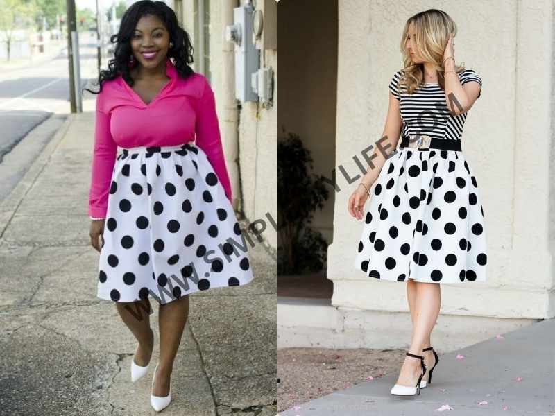 Polka Dot Skirt and Blouse