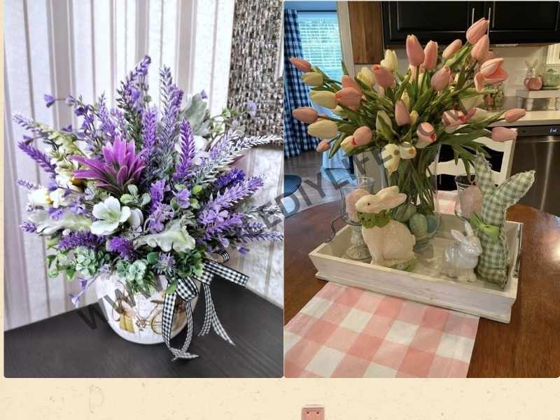 Spring Floral Arrangements as Easter home decor