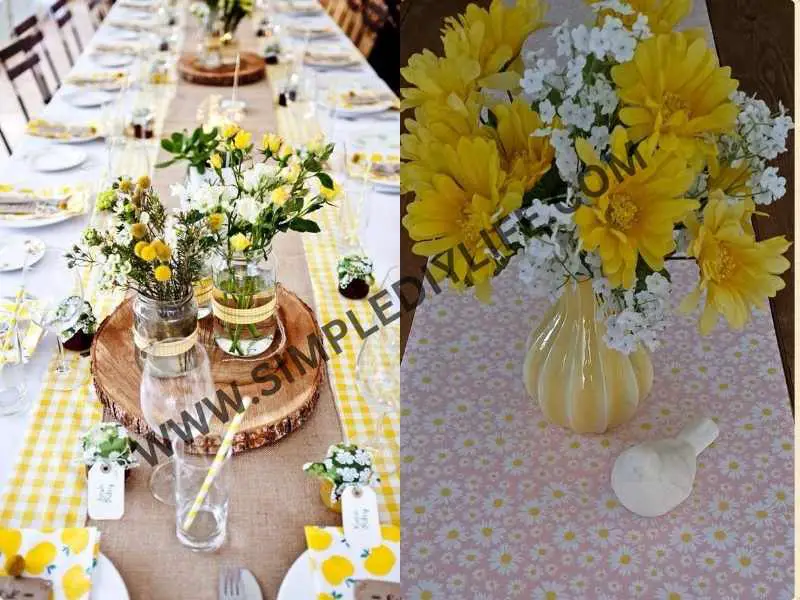 Spring Meadow Table Runner in Easter flower arrangement