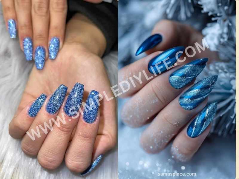 Steel Blue in beautiful winter nails color