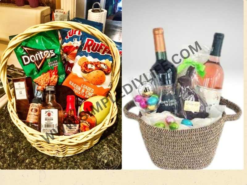 Wine or Mini Liquor Bottles in adult Easter basket ideas