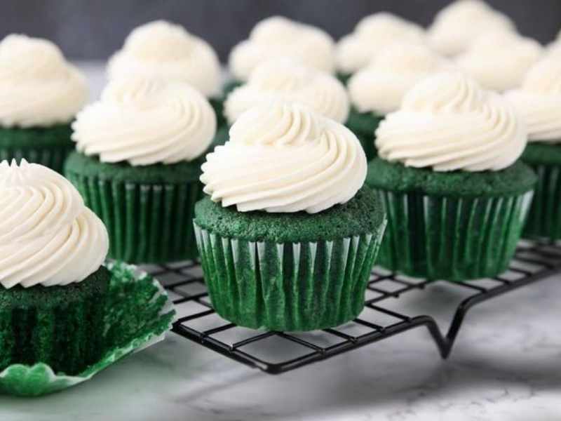 Green Velvet Cupcakes as easy St Patrick's Day recipes