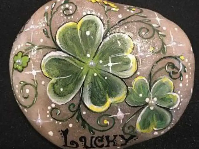 Painted Shamrock Rocks as St Patrick's Day crafts