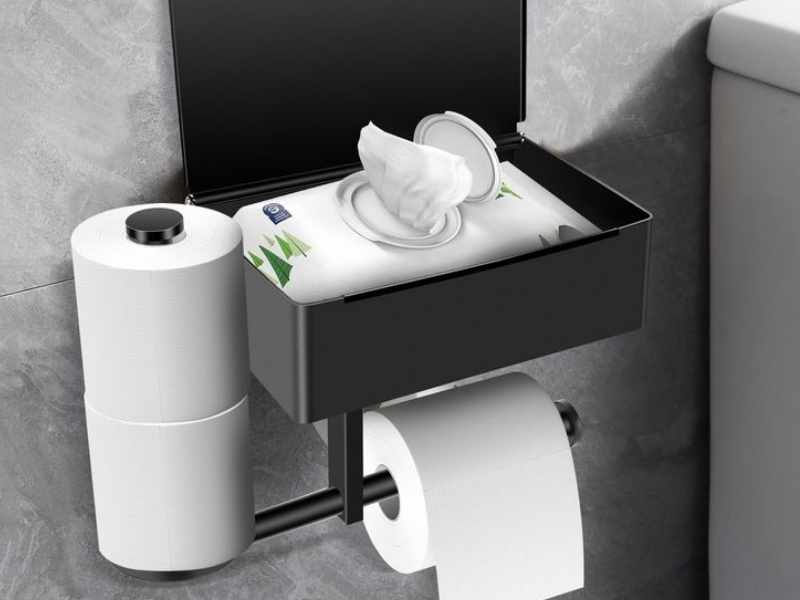 Sfemn Toilet Paper Holder with Shelf in bathroom accessories in Amazon