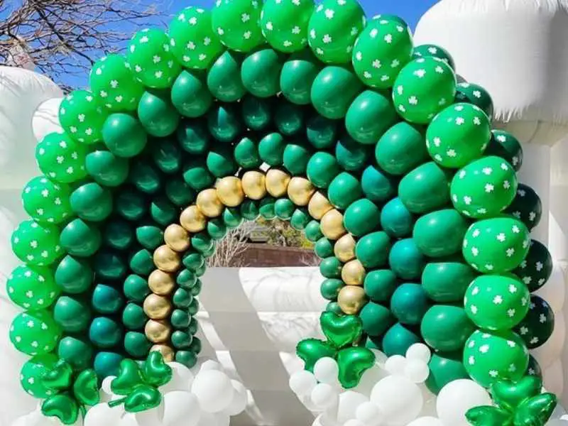 Shamrock Balloon Arch in St Patrick's Day party ideas