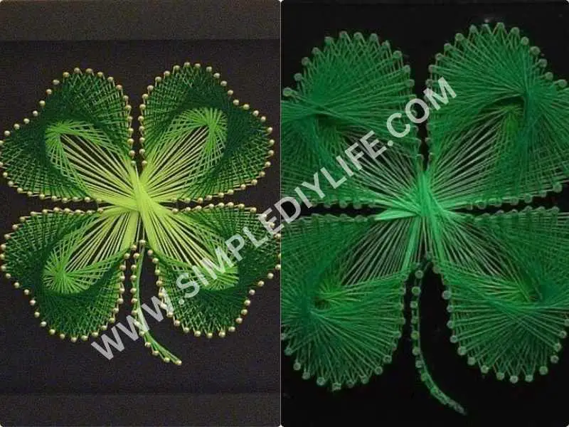 Shamrock String Art as St Patrick's Day crafts