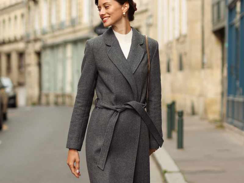 Wool Wrap Coat with a Belted Waist as winter outfit ideas for women