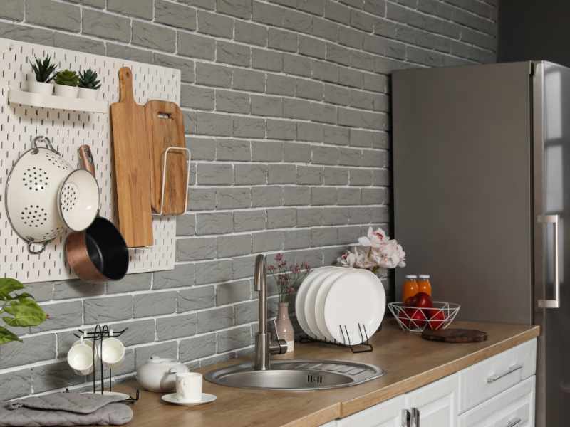 Pegboard for Utensils as kitchen makeovers